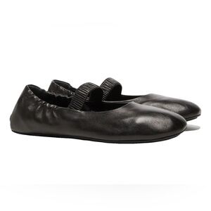 Prada Black Leather Ballerina Flats 37.5 in Great Condition